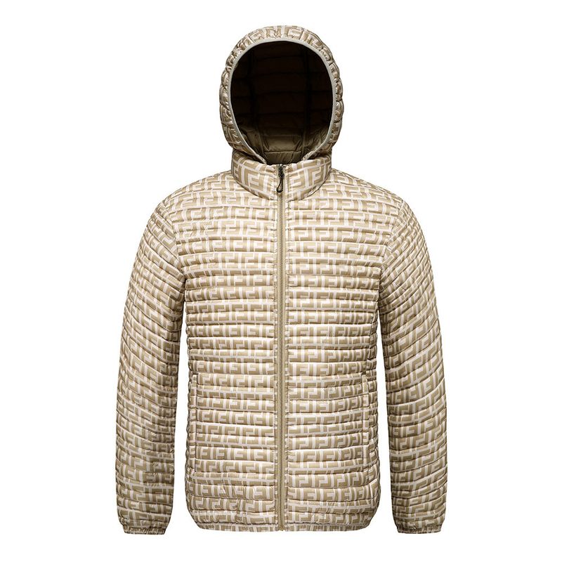 Rib Suit Padded Coat Men's Removable Hat Full Print Thickened Loose Padded Jacket_voghion.com