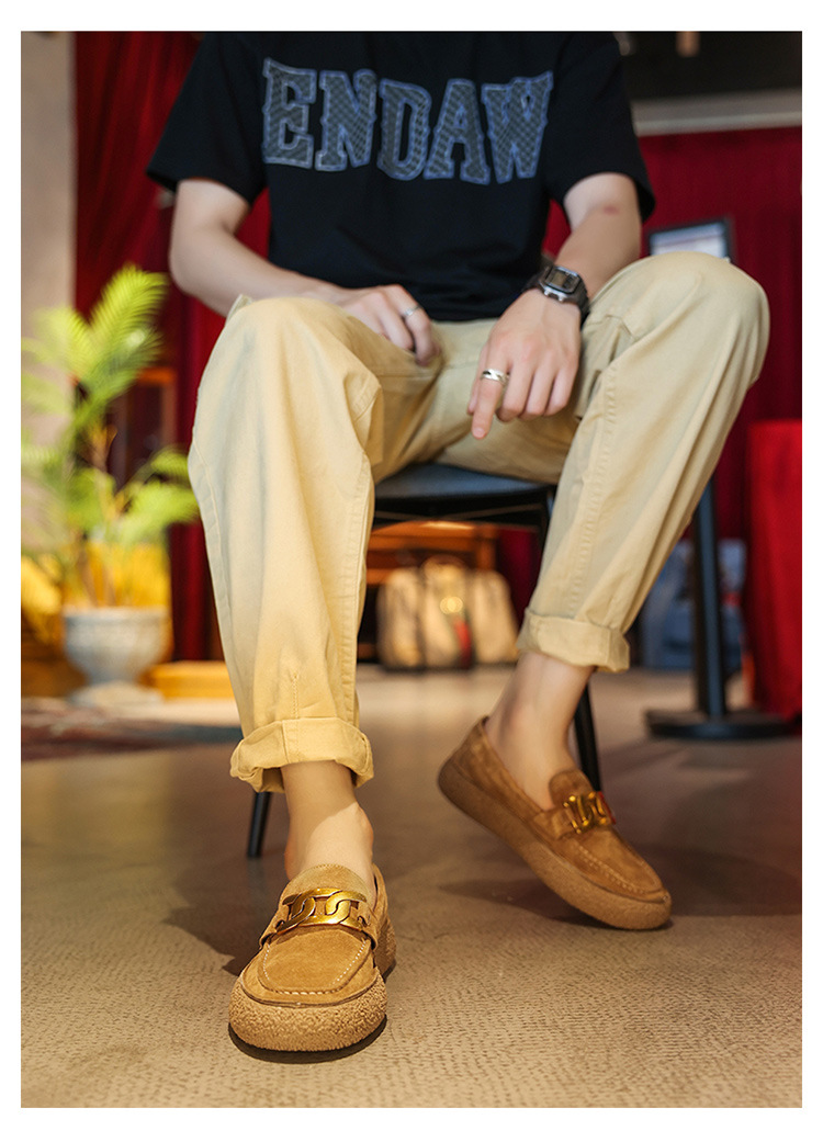 Scarpe casual da uomo Scarpe slip-on retrò britanniche Maniche in vera pelle Mocassini da guida traspiranti_voghion.com