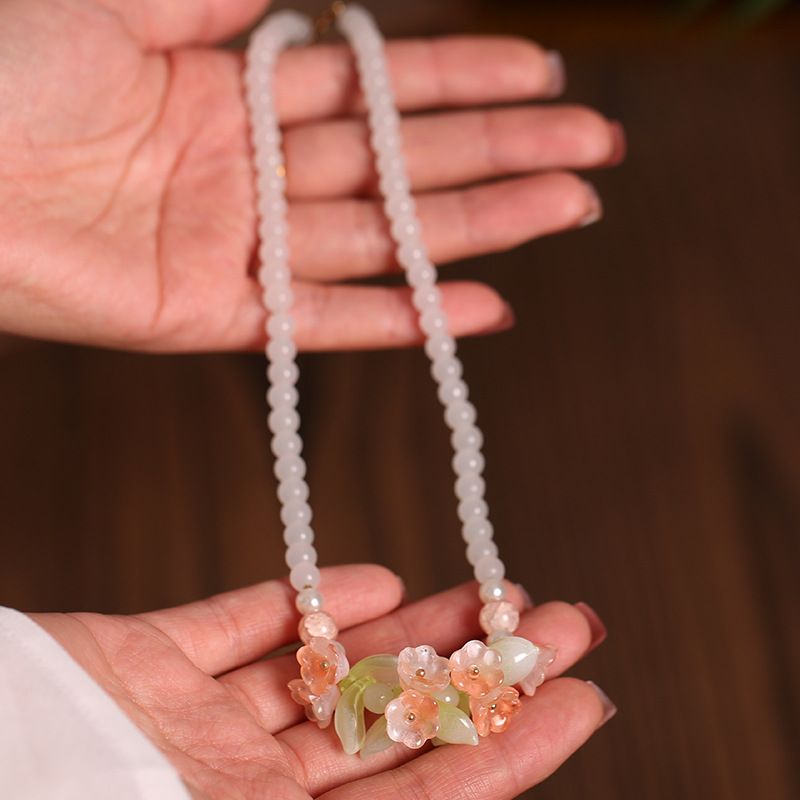 Accessori Hanfu, collana corta e morbida, semplice, per bambini, collare Yingluo, stile Tang, costume antico, gioielli da collo color cuoio_voghion.com