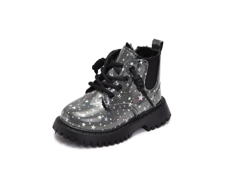 Mädchenmode Martin 2024 Winter Neue Kinder-Baumwollschuhe Vielseitige, weiche Sohlen Warme, niedrig geschnittene britische Stiefel_voghion.com