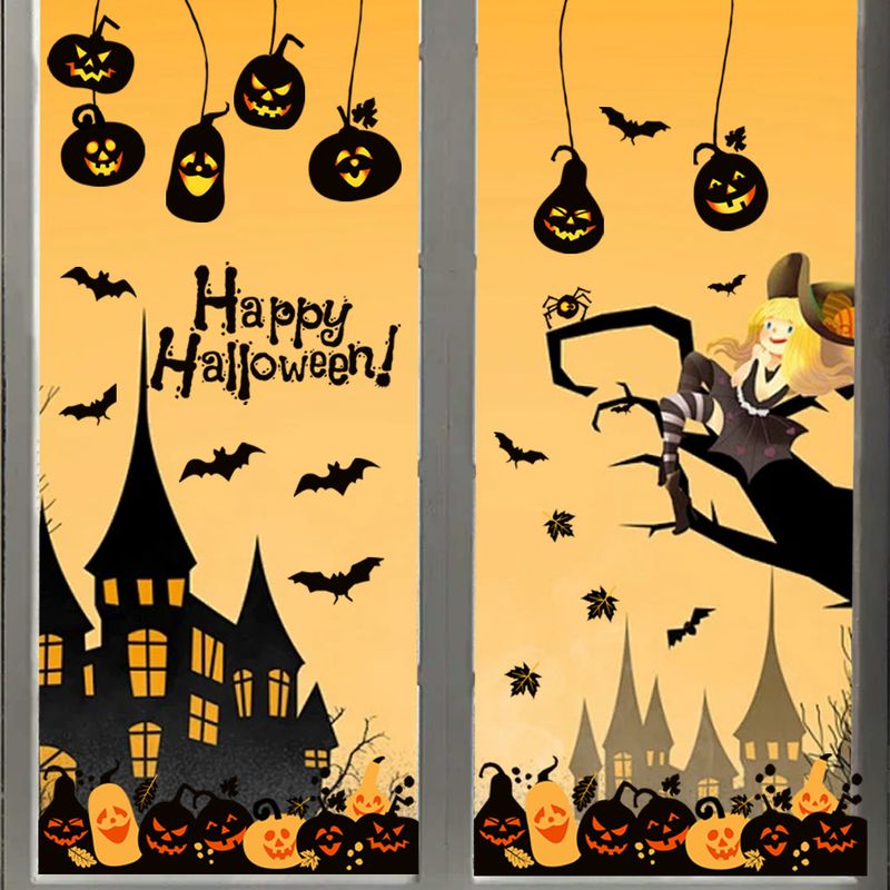 Teufel Kürbis Fledermaus Halloween Aufkleber Wohnzimmer Urlaub Dekoration Wandaufkleber_voghion.com