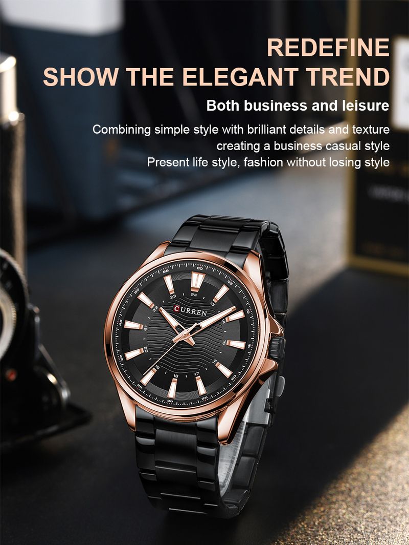 Men's Waterproof Quartz Watch With Stainless Steel Band, Minimalist Round Dial, Date Display, Casual Business Wristwatch_voghion.com