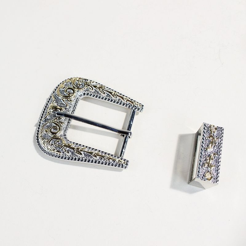 Juego de hebillas de metal estilo bohemio para cinturón: 3 piezas de cierres de aleación con cabeza de toro para cinturones unisex._voghion.com