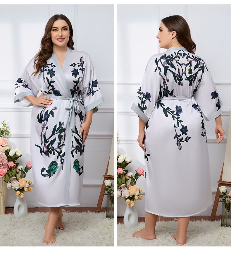 Sömn Damkläder Stora Pyjamasar Nya Satinpyjamas Dam Sommar Lätt Lyxigt Issiden Sval Nattlinne Badrock Hemkläder_voghion.com