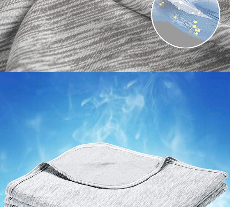 Coperta ultra rinfrescante - Coperta in seta ghiacciata a doppio strato per l'estate. Coperta leggera e traspirante, morbida e confortevole per casa e ufficio._voghion.com