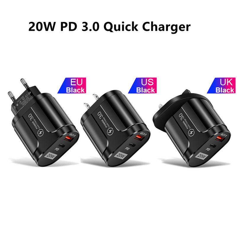 Hochleistungs-Telefonpad 20W USB PD QC 3.0 Schnellladegerät Netzteil EU/US/UK_voghion.com