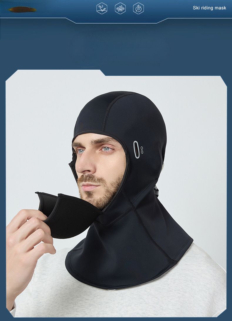 Copricapo da sci caldo per autunno inverno per uomo e donna, da ciclismo all'aperto, foderato in pile, spesso, antivento e antifreddo._voghion.com