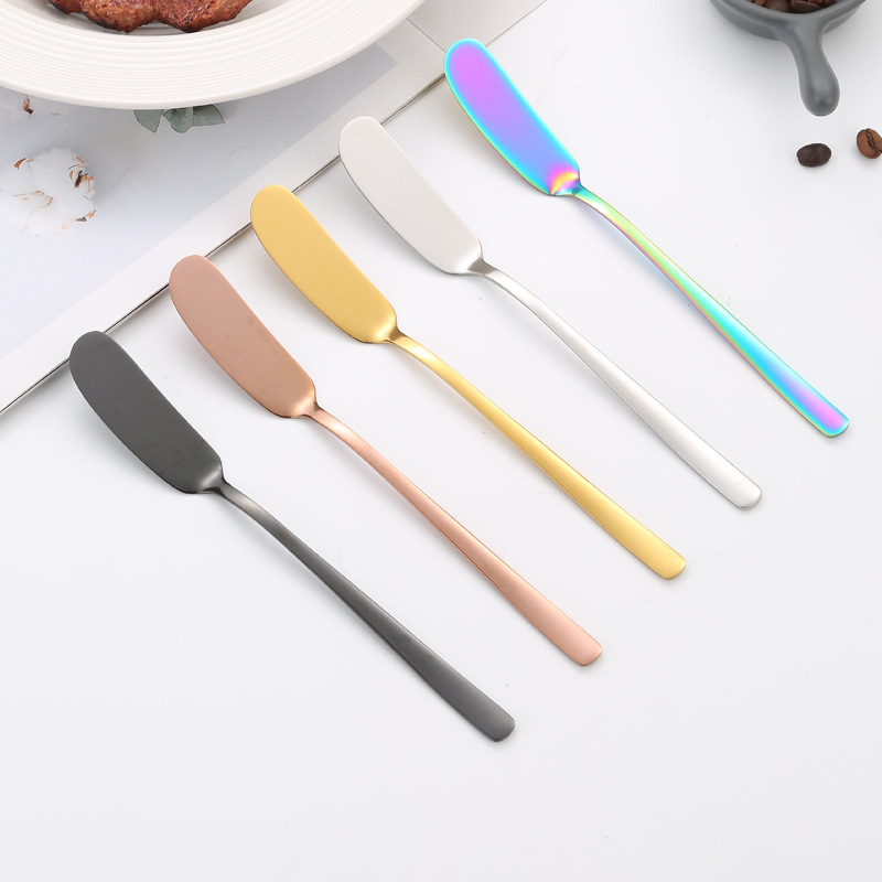 Buttermesser aus Edelstahl 304, Käsemesser, Buttermesser, Marmeladenmesser, Geschirr mit langem Griff im koreanischen Stil_voghion.com