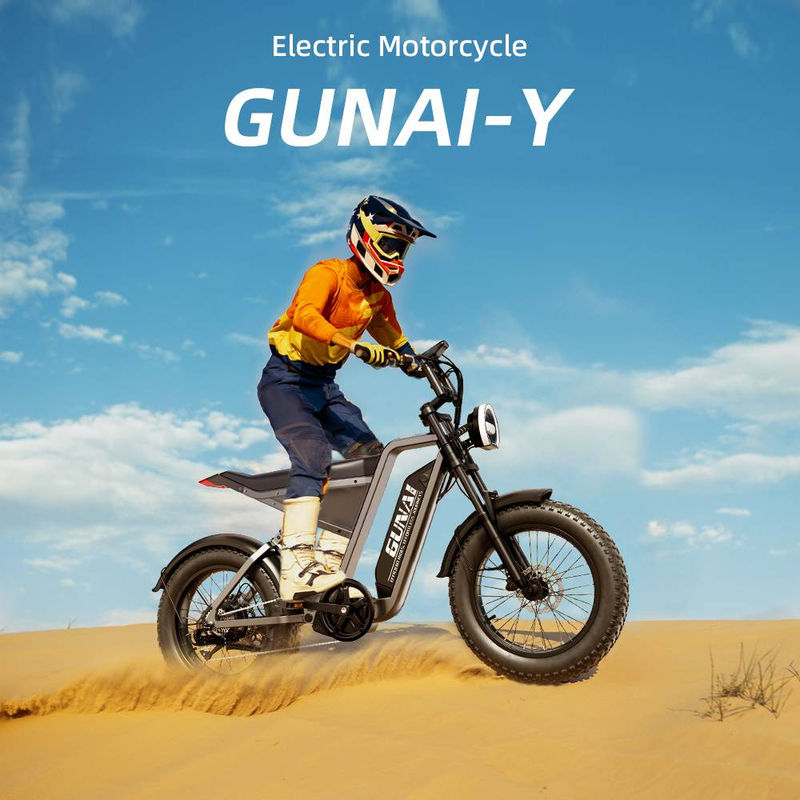 GUNAI-Y Motorower elektryczny rower dla dorosłych 20-calowy terenowy rower górski elektryczny z akumulatorem litowo-jonowym 48 V 18 AH, 7-biegowy z pełnym zawieszeniem_voghion.com