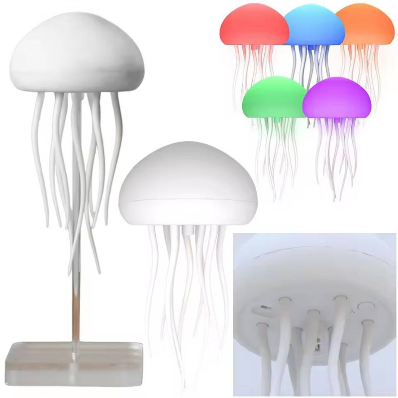 Lampada da comodino creativa a comando vocale; luce notturna a LED a forma di medusa; luce notturna ad attivazione vocale per la camera da letto_voghion.com