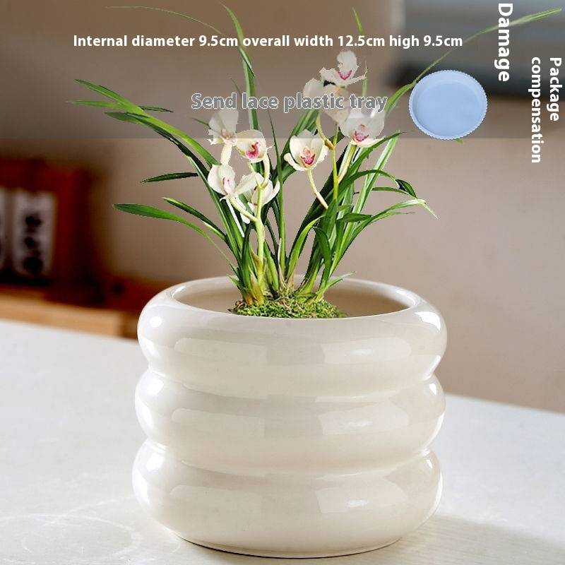 Keramik-Blumentopf mit Untertasse – Stilvolles Wohndekor für Sukkulentenpflanzen – Modernes und elegantes Design_voghion.com