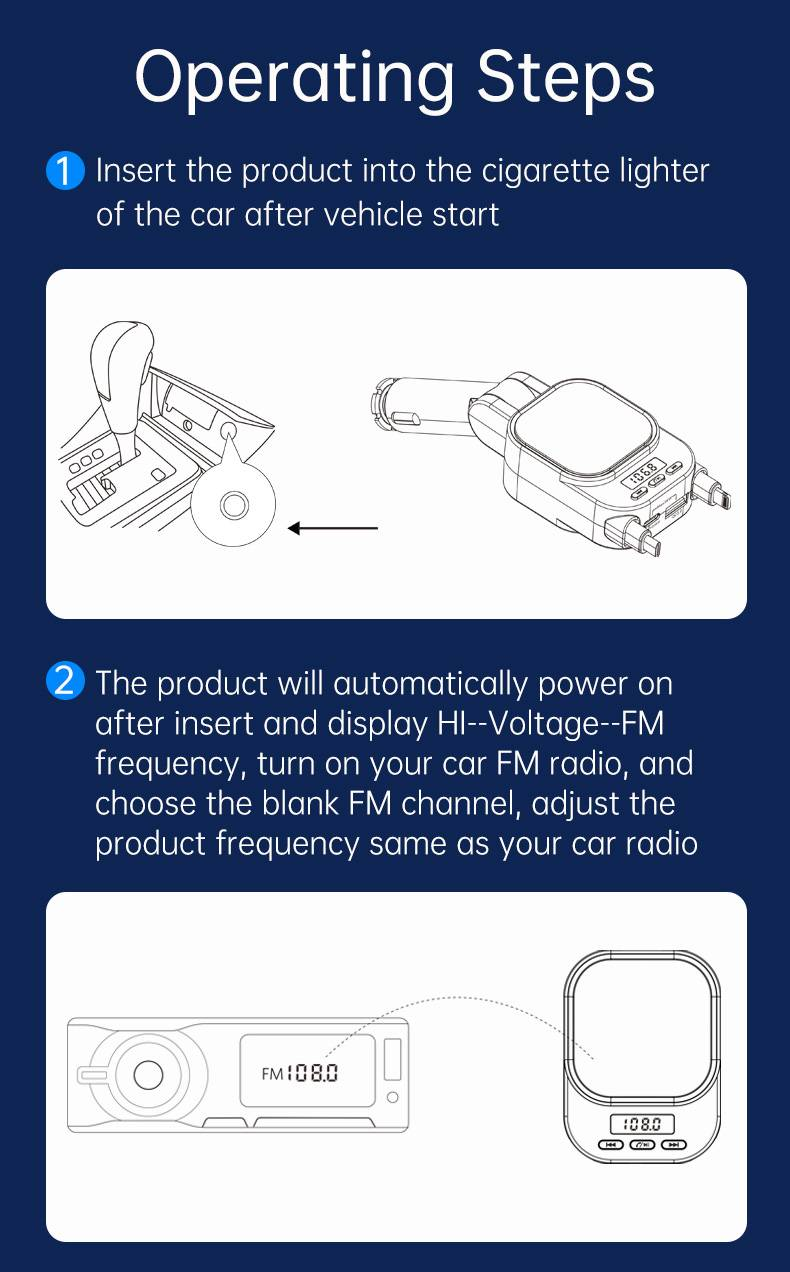 Adattatore Bluetooth avanzato per auto BC97: ricarica wireless, chiamate in vivavoce e streaming musicale per una guida sicura_voghion.com