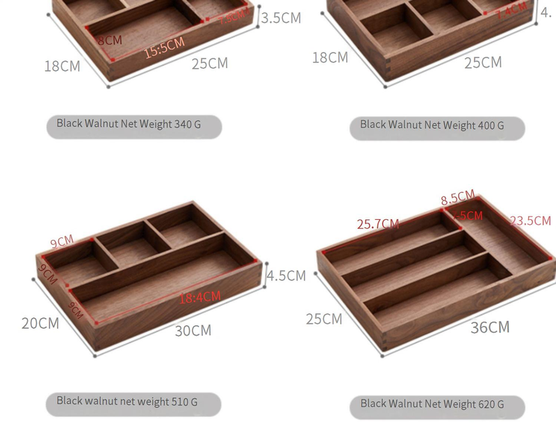 Solid Wood Entryway Organizer - Desk Tray For Keys Jewelry Cosmetics & Stationery Multi-Purpose Storage Box For Home & Office_voghion.com