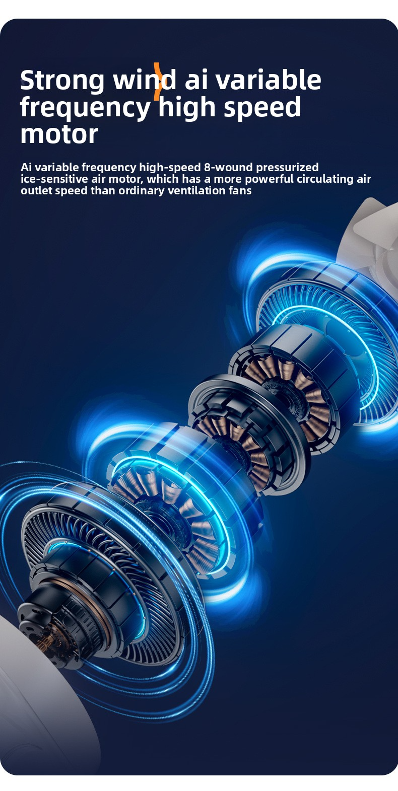 100-Speed 3D Floating Desk Fan - Turbo Cooling With Digital Display USB Rechargeable & Adjustable For Home/Office Use_voghion.com