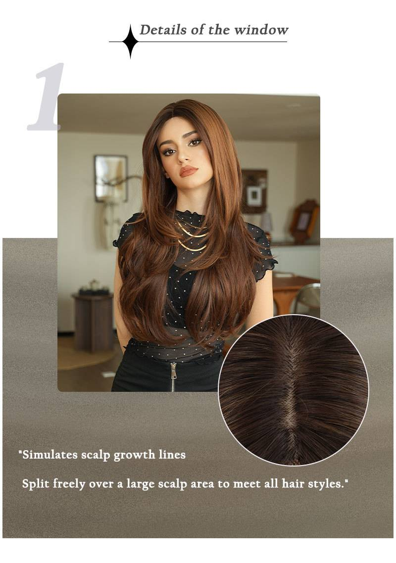 29 Inch Long Wavy Natural Women's Wig, Gorgeous Fluffy Lace Front Wig For Parties And Daily Wear, Looks Like Real Hair For Stylists_voghion.com