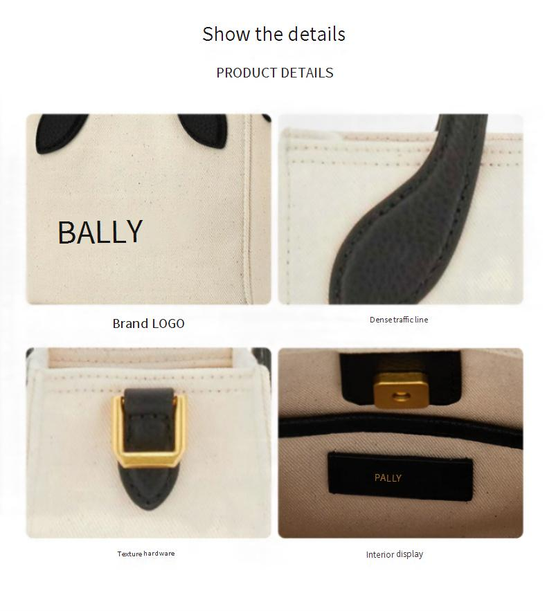 Borsa a tracolla singola in tela e pelle con tracolla regolabile e staccabile BALLY WAM03ECV034I182O_voghion.com