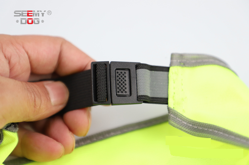 Pet Products Reflecterende sjaal voor huisdieren, hoge zichtbaarheid, verstelbare elastische halsband met drukknoopsluiting, regenboog reflecterende strepen, veilige zachte polyesterstof_voghion.com