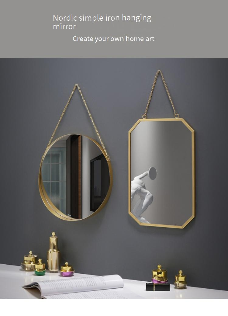 Modern Nordic Style Square Wall Mirror For Bathroom, Vanity, Dorm - Rustproof Metal Frame, Shatter-Resistant Aluminum Glass - Space-Saving Home Decor_voghion.com
