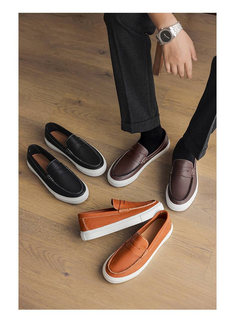 Sommer-Loafer, britische Freizeitschuhe, Herren-Lederschuhe, Bean-Schuhe, Schnürschuhe, im Internet bekannte und beliebte Herrenschuhe_voghion.com