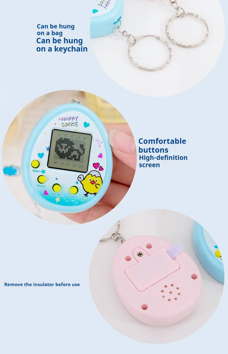 Digitaler Haustier-Schlüsselanhänger im Retro-Stil – Virtuelles Mini-LCD-Spielzeug mit 8 niedlichen Figuren, interaktives Taschenspiel für Kinder und Erwachsene_voghion.com