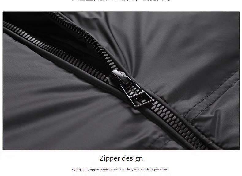 Men's Lightweight Short Down Jacket With Stand Collar, 80% White Duck Down Filling, Warm And Stylish Winter Coat For Casual Wear_voghion.com