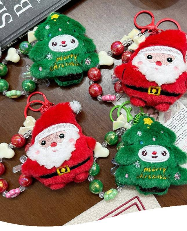 Niedlicher Weihnachtsmann-Plüsch-Schlüsselanhänger, Ornament, kreativer Rucksack und Federmäppchen, Charme, festliches Weihnachtsgeschenk für Kinder, Freunde, Kollegen_voghion.com