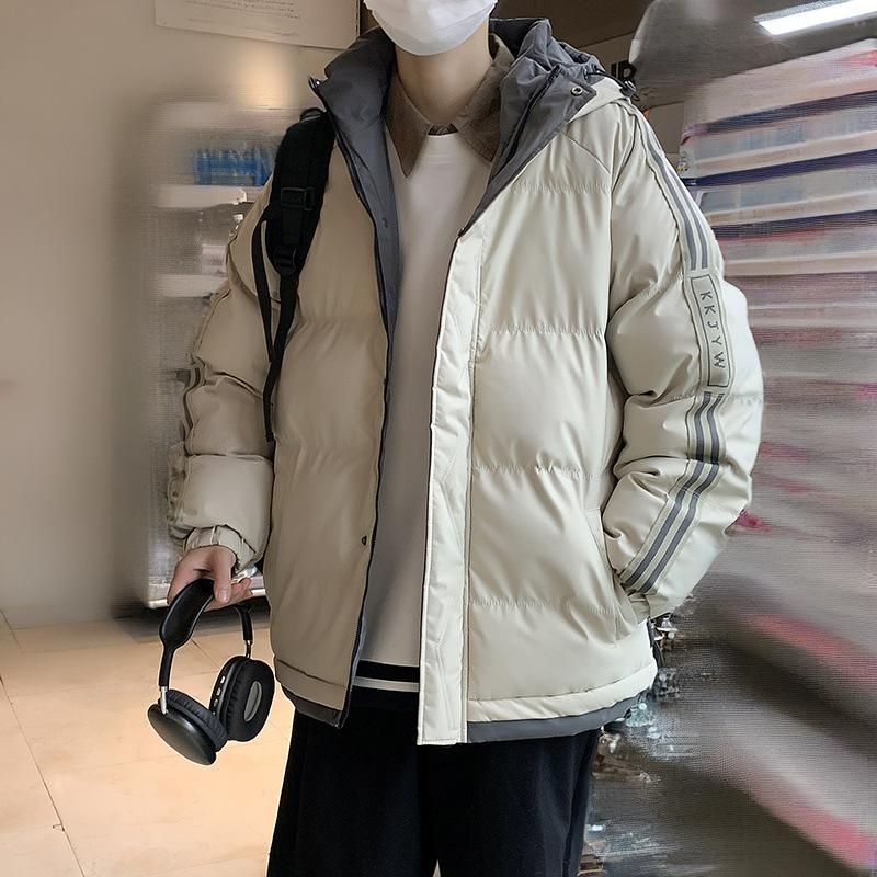 Abbigliamento da uomo Giacca invernale imbottita da uomo con cappuccio - Caldo cappotto trapuntato, vestibilità ampia, poliestere spesso, disponibile in diversi colori e taglie (M-8XL)_voghion.com