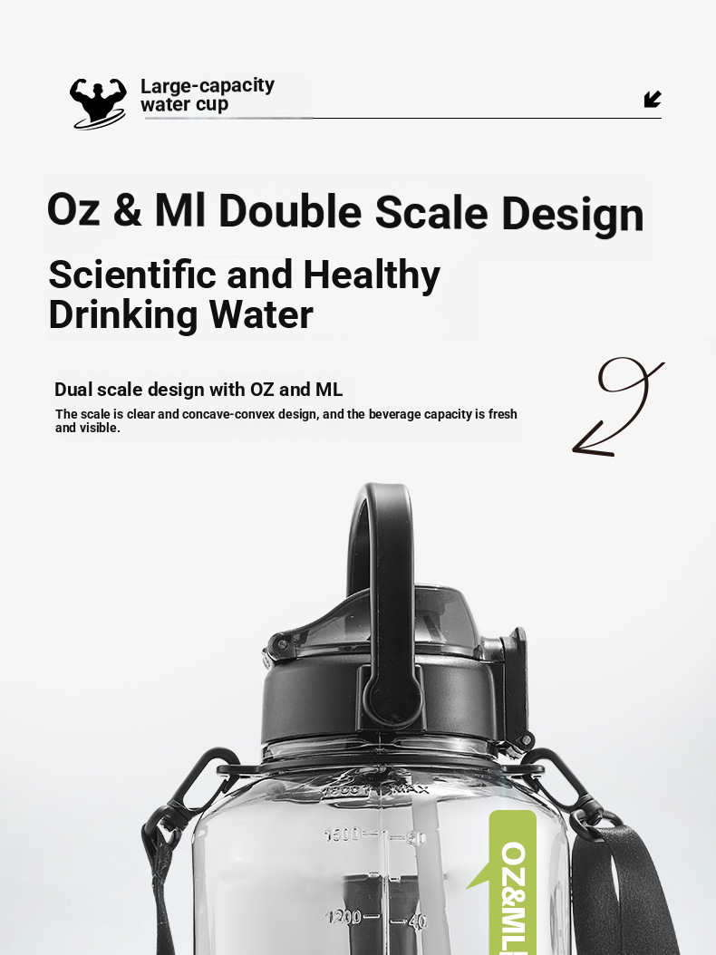 Tazza d'acqua di grande capacità, per uomo e donna, portatile, per sport, fitness, pancia, Dundong, secchio, tazza spaziale in plastica_voghion.com