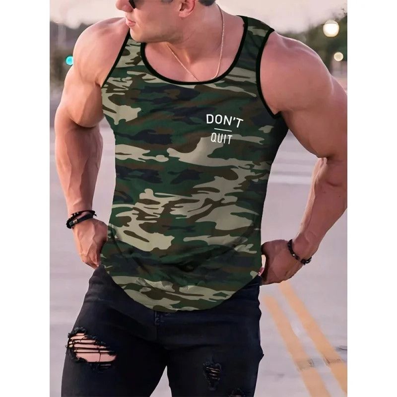 Explosive Top With Colorful Stripes, Mature 3D Printed Breathable Men's Loose Vest_voghion.com