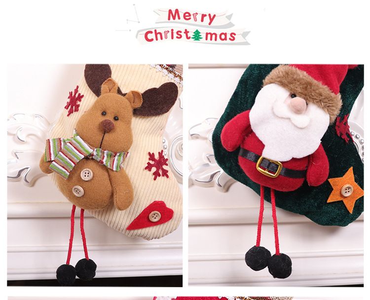 Lillian Cross-Border New Hot-Selling Supplies Medium Size Doll Stocking Cartoon 3D Christmas Ornament Decoration Gift_voghion.com