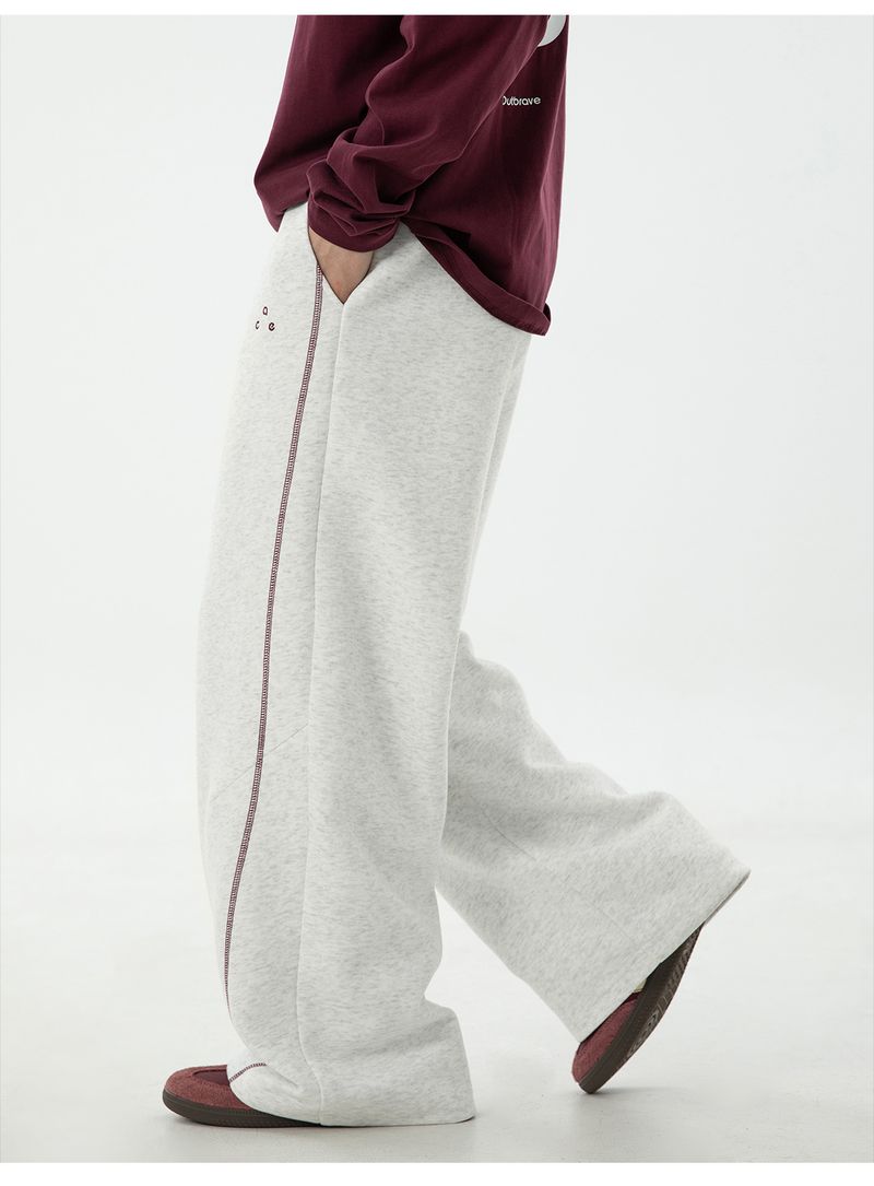 Men's Casual Jogger Pants With Bold Color Blocking & Embroidery Detail - Loose Fit Streetwear Sweatpants For Spring & Autumn (Available In Multiple_voghion.com