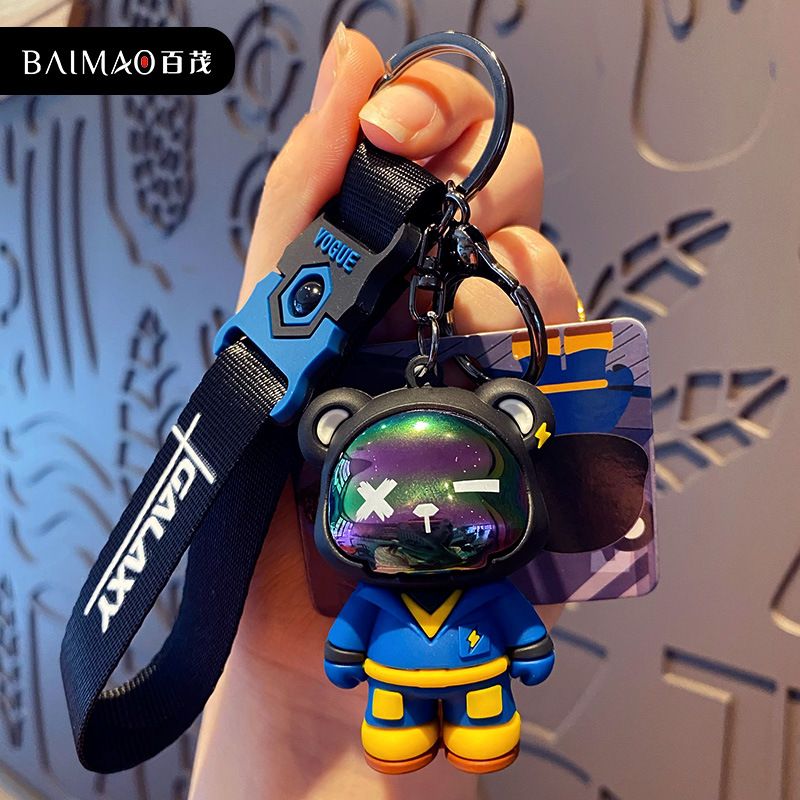 Baimao Epoxy Trendy Cool Bear Pendant For Men And Women Cute Exquisite Car Keychain Backpack Decoration_voghion.com