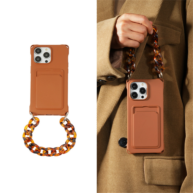 Bracelet Phone Chain Phone Case For iPhone 14 13 12 11 Pro Max 7 8 Plus X XR XS Card Slot Bag Holder Soft Silicone Cover_voghion.com