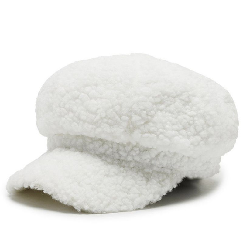 Hot Sale Women's Lamb Wool Berets Autumn and Winter Fashion All-match Hat Painter Octagonal Cap_voghion.com