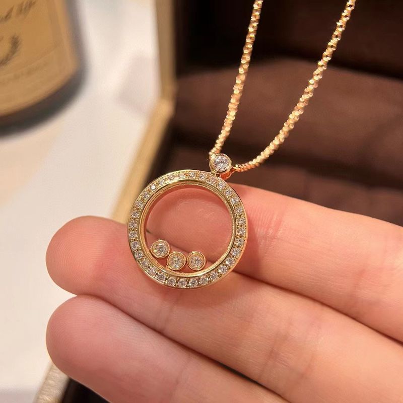 Cross-Border European And American Style Xiao Family Happy Chopard Sun Necklace Full Diamond Star Moon Collarbone Chain_voghion.com