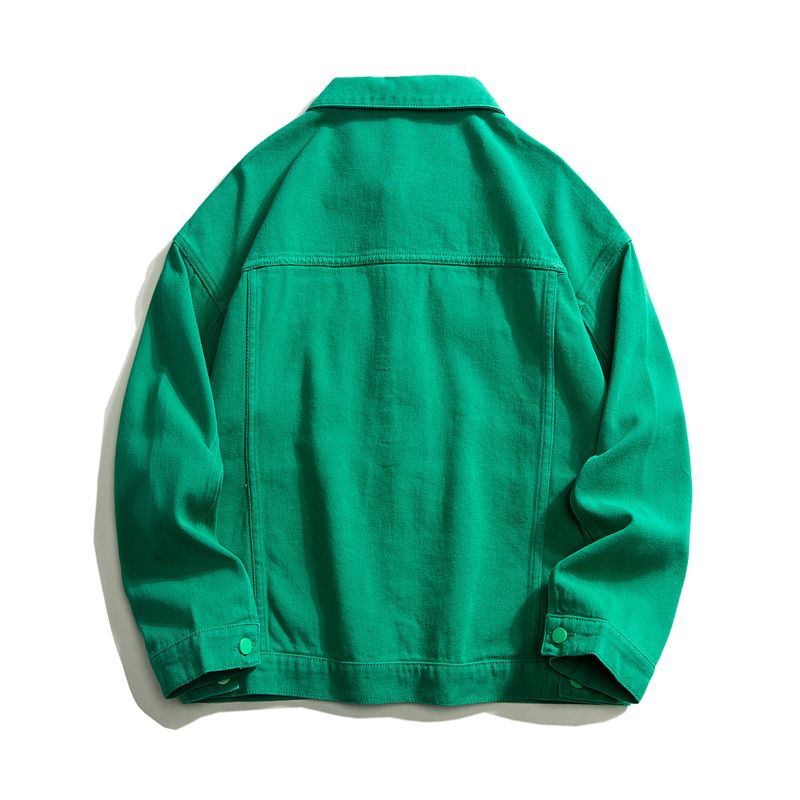 2024 Autumn Men's Oversize White Denim Jacket Fashion Streetwear Cotton Casual Loose High Quality Jean Coats Blue Green Black_voghion.com