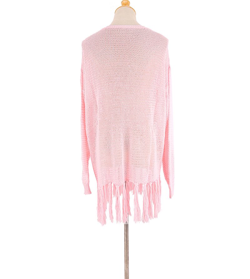 Women's Crochet Lace Fringe Beach Cover Up – Boho Chic Bikini Wrap, Lightweight Sun Protection Shirt, One Size Fits All_voghion.com