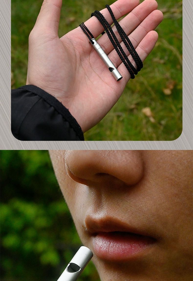 Sifflet de survie en alliage de titane, haute fréquence, pour alpinisme, entraînement d'urgence, compétition, portable_voghion.com