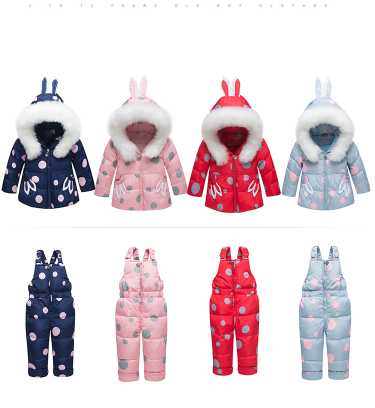 Conjunto de chaqueta de plumón para niños y niñas, chaqueta de plumón corta y gruesa de invierno._voghion.com