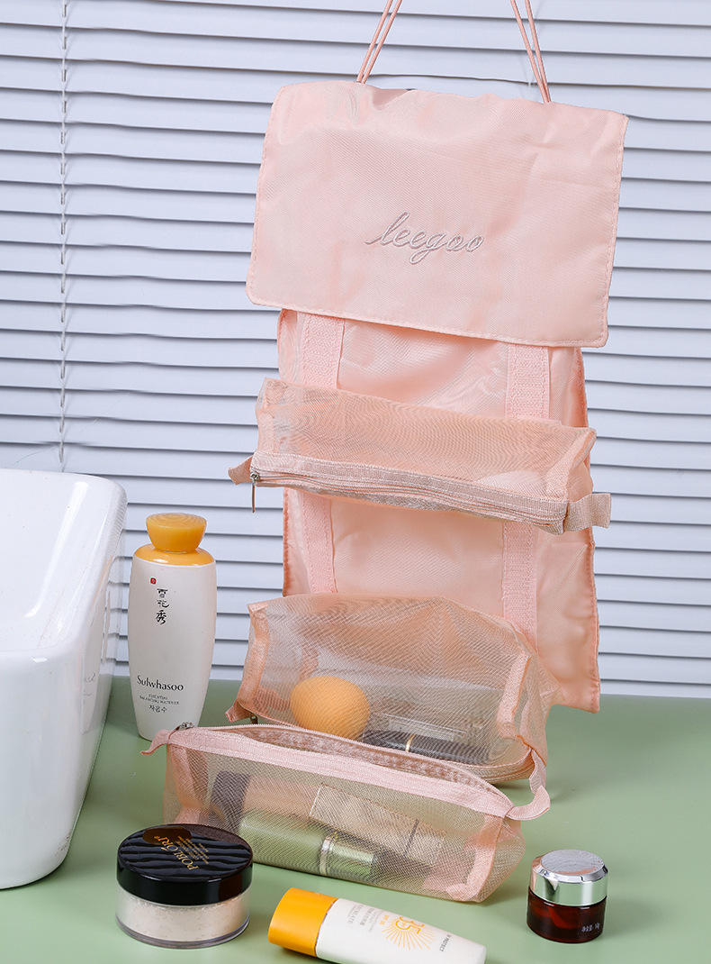 Can be divided into four-in-one makeup bag multi-function simple travel lady folding travel cosmetics to receive wash bag_voghion.com