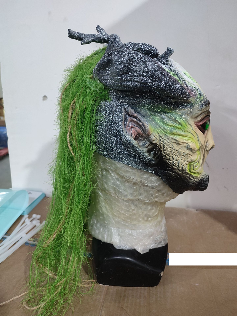 Halloween green elf old man latex mask forest elf mask head cover masquerade party props_voghion.com