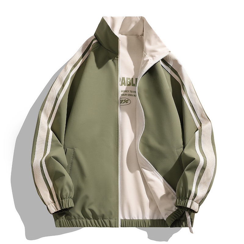 Ropa para hombre, nueva versión pública de otoño, chaqueta de cuello alto, tendencia, chaqueta de exterior de doble cara, chaqueta para hombre y mujer, a prueba de viento e impermeable_voghion.com
