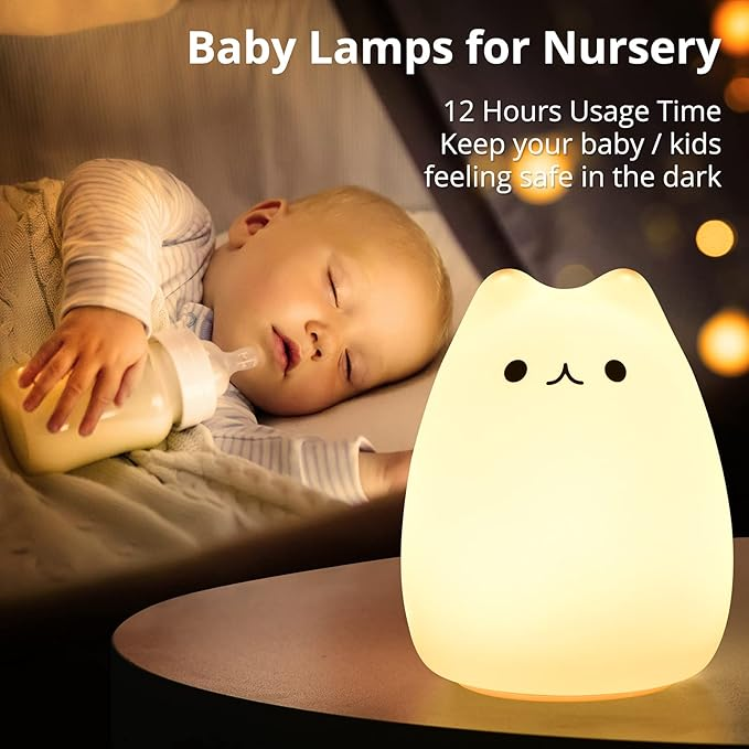 Katzenlicht, süßes Kätzchen-Nachtlicht, Babygeschenk für Frauen und Teenager-Mädchen, Nachtlicht für Kinderzimmer, süßes Weihnachtskätzchen-Nachtlicht aus Silikon für Kinder._voghion.com