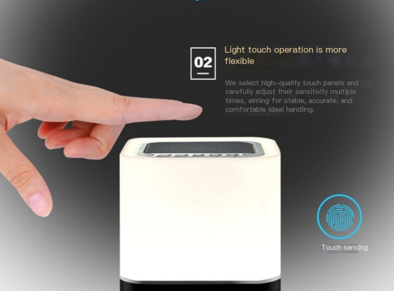 LED Renkli Işık Bluetooth Hoparlör Taşınabilir USB Gece Lambası Çalar Saat Patting Işık Kablosuz Ses_voghion.com