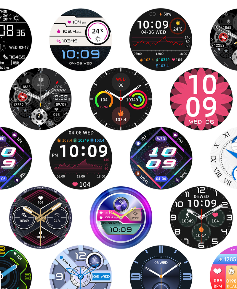 HDT6 Smart Watch HD Rond Scherm Aangepast Achtergrond Hartslag Slaapmonitoring Elektronische Sport Stappenteller_voghion.com