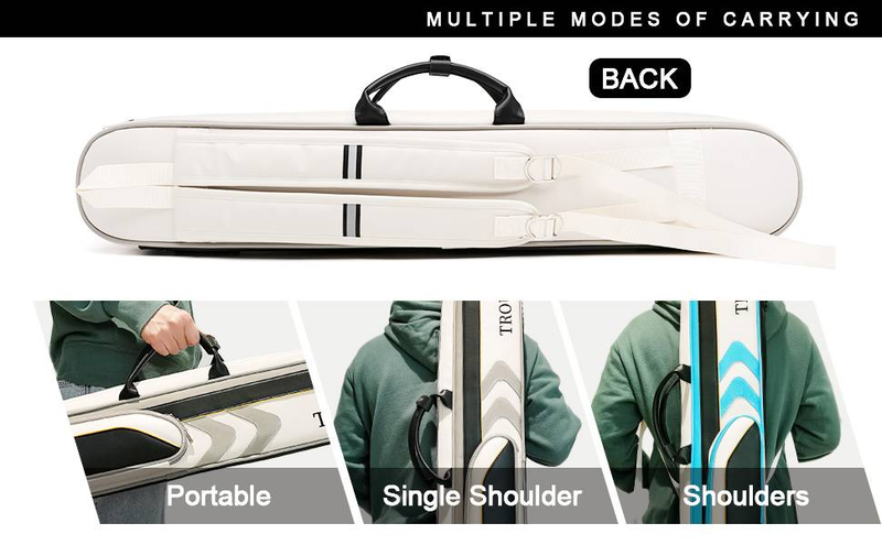 TROUFY 3X4 Pool Cue Case PU Leather Durable Billiard Cue Case For 3 Butts & 4 Shafts, Shockproof Protection,Stylish & Lightweight_voghion.com