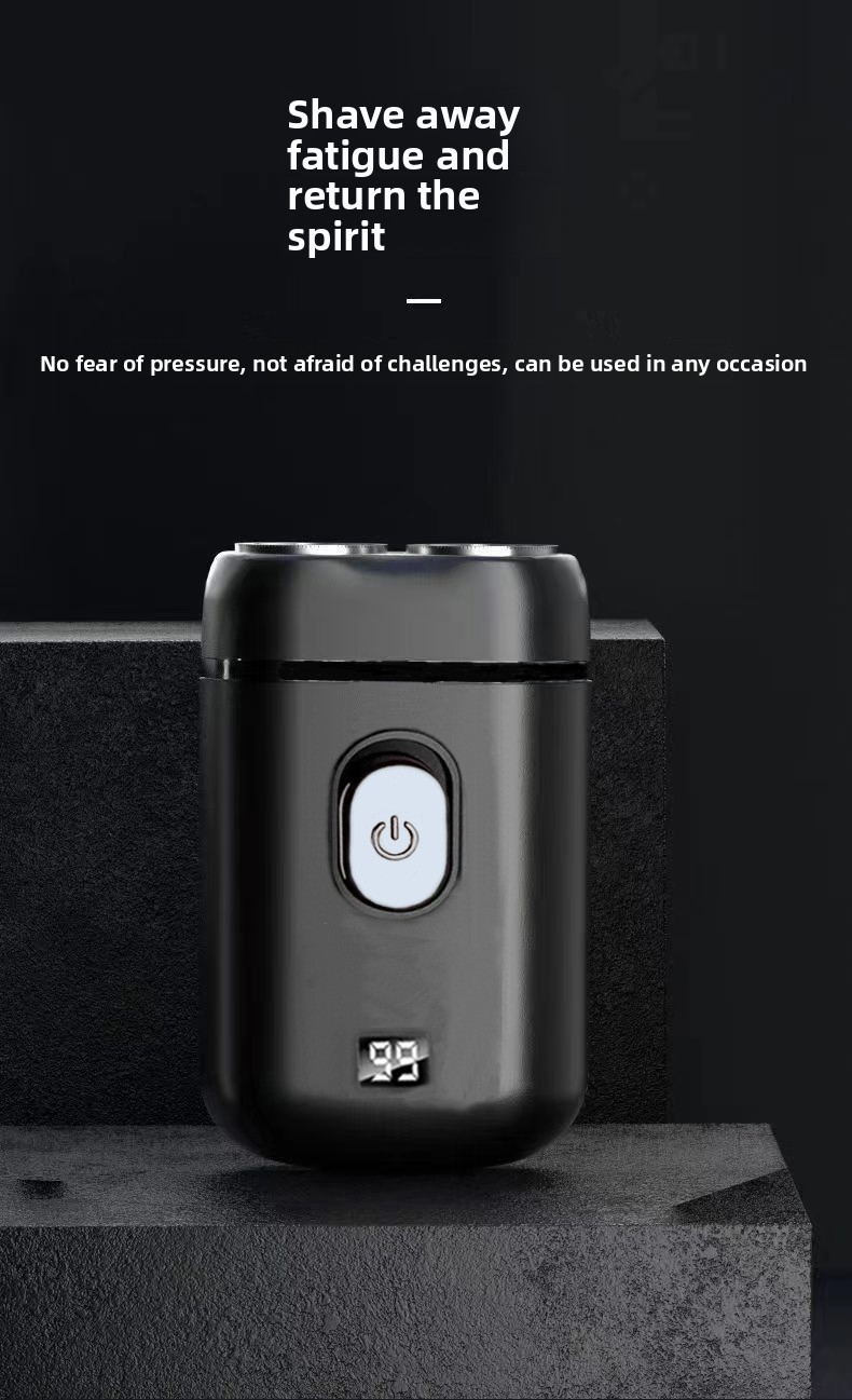 Stormwind Smart LED Elektrorasierer – Doppelter schwebender Rasierkopf, über USB wiederaufladbar, 60 Min. Laufzeit, wasserdichter Trimmer für Männer (Schwarz, Reisegröße)_voghion.com