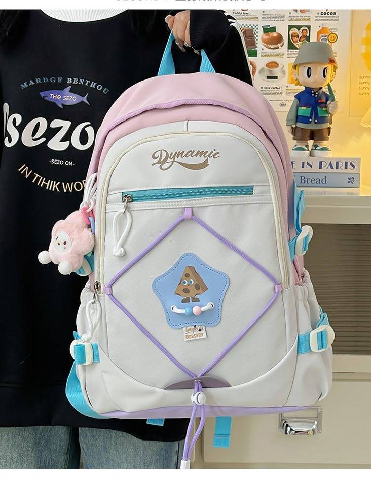Trendy Unisex Nylon Backpack With Breathable Design - Lightweight School Bag For College Students In Multiple Colors_voghion.com