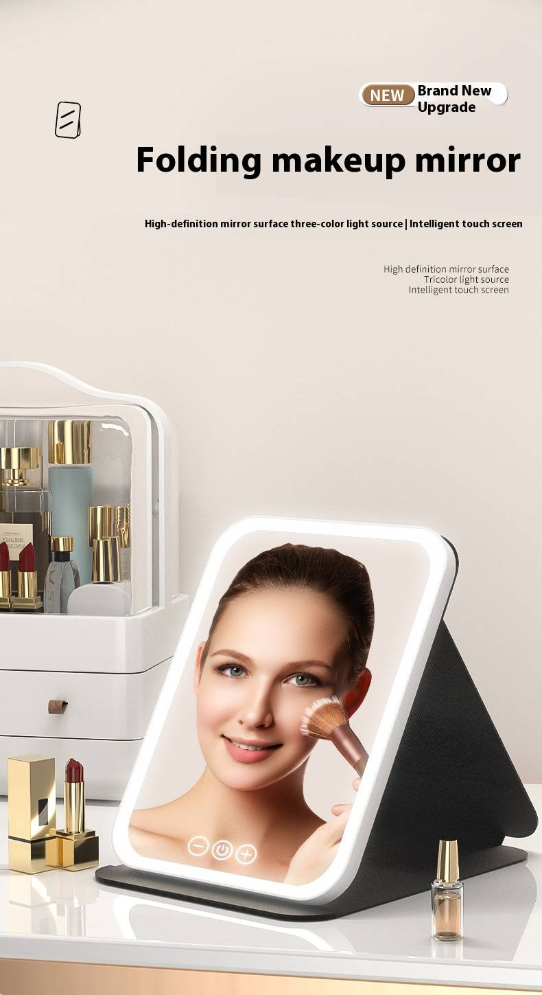 Led Make-Up Spiegel Tragbare Spiegel Faltbare Mit Licht Dressing Spiegel Desktop Desktop Füllen Licht Schlafsaal Büro Spiegel_voghion.com