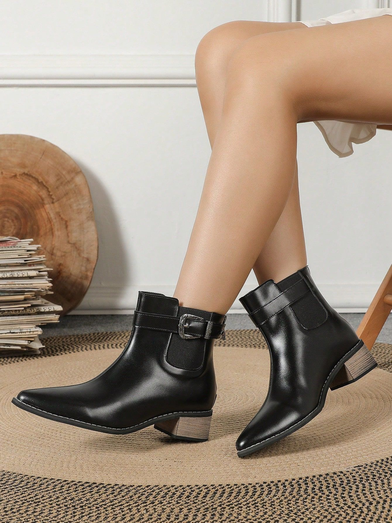 Stivali da donna autunnali e invernali di grandi dimensioni, con punta a punta, tacco spesso, cerniera posteriore_voghion.com